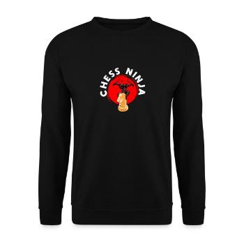 Schach Ninja Lustiger Brettspiel Spieler Fan Asien - Unisex Pullover - Schwarz - Vorne - Alina (178cm) & Michal (187cm)