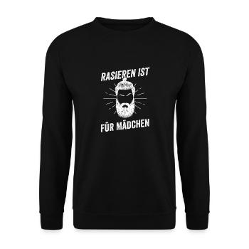 Bärtig Bartträger Schnurrbart Bart - Unisex Pullover - Schwarz - Vorne - Alina (178cm) & Michal (187cm)