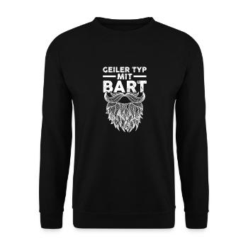 Bärtig Bartträger Schnurrbart Bart - Unisex Pullover - Schwarz - Vorne - Alina (178cm) & Michal (187cm)