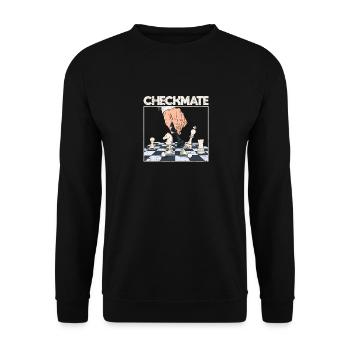 Checkmate Funny Chess Thematic Master - Unisex Sweatshirt - black - Front - Alina (178cm) & Michal (187cm)