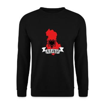 Albanische Flagge Albanischer Adler Shqiponja - Unisex Pullover - Schwarz - Vorne - Alina (178cm) & Michal (187cm)
