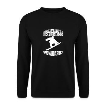 Snowboard Geschenk Snowboardfahrer Snowboardsport - Unisex Pullover - Schwarz - Vorne - Alina (178cm) & Michal (187cm)