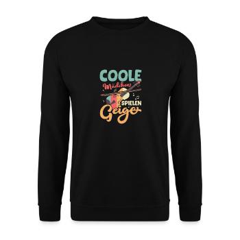filles cool jouant du violon violon classique - Sweat-shirt Unisexe - noir - Devant - Alina (178cm) & Michal (187cm)