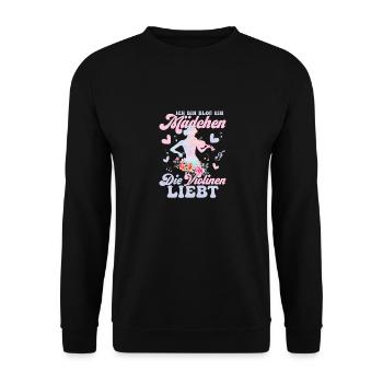 Ich Bin Bloß Ein Mädchen Die Violinen Liebt Klass - Unisex Pullover - Schwarz - Vorne - Alina (178cm) & Michal (187cm)