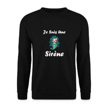 Enfant citation sirène - Sweat-shirt Unisexe - noir - Devant - Alina (178cm) & Michal (187cm)
