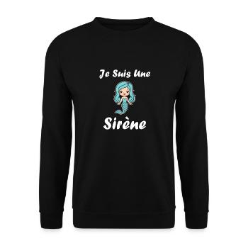 Enfant citation sirène - Sweat-shirt Unisexe - noir - Devant - Alina (178cm) & Michal (187cm)