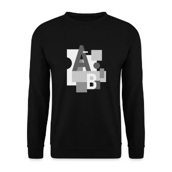 Abstract image with letters A and B - Unisex Sweatshirt - black - Front - Alina (178cm) & Michal (187cm)
