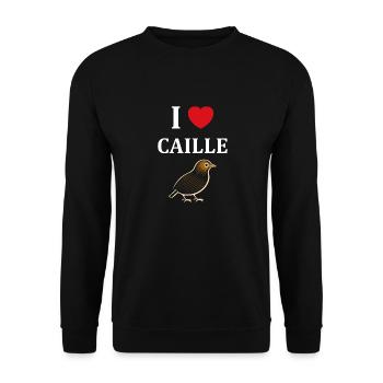 Humour Cailles oiseaux Petite caille - Sweat-shirt Unisexe - noir - Devant - Alina (178cm) & Michal (187cm)