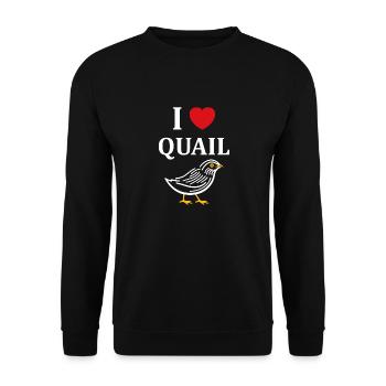 Humour Cailles oiseaux Petite caille - Sweat-shirt Unisexe - noir - Devant - Alina (178cm) & Michal (187cm)