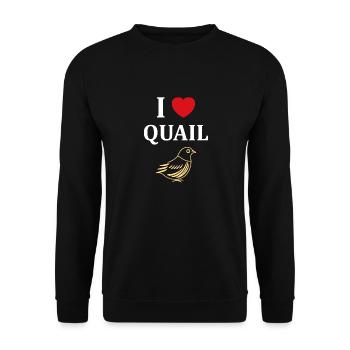 Humour Cailles oiseaux Petite caille - Sweat-shirt Unisexe - noir - Devant - Alina (178cm) & Michal (187cm)