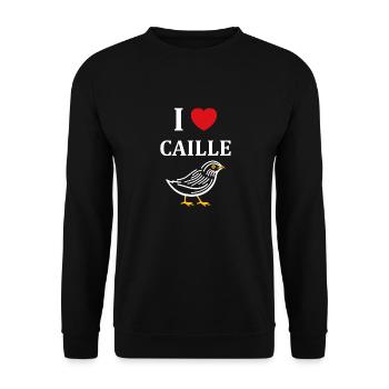 Humour Cailles oiseaux Petite caille - Sweat-shirt Unisexe - noir - Devant - Alina (178cm) & Michal (187cm)