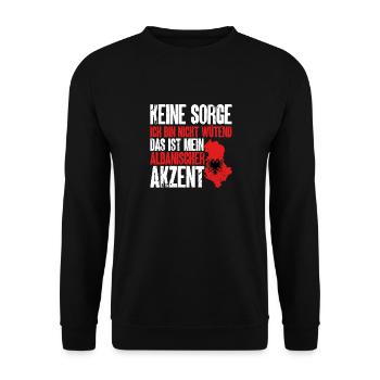 Albanische Flagge Albanischer Adler Shqiponja - Unisex Pullover - Schwarz - Vorne - Alina (178cm) & Michal (187cm)