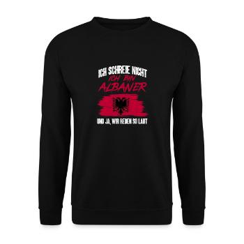 Albanische Flagge Albanischer Adler Shqiponja - Unisex Pullover - Schwarz - Vorne - Alina (178cm) & Michal (187cm)