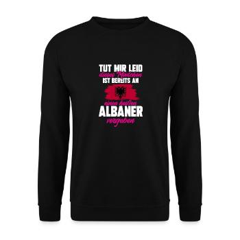 Albanische Flagge Albanischer Adler Shqiponja - Unisex Pullover - Schwarz - Vorne - Alina (178cm) & Michal (187cm)