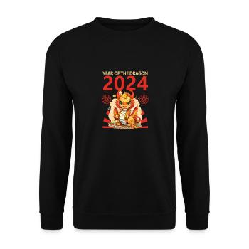 Year Of The Dragon Happy Chinese New Year 2024 - Unisex Pullover - Schwarz - Vorne - Alina (178cm) & Michal (187cm)