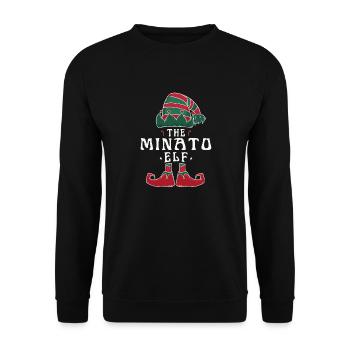 Minato Elf Family Matching Group Christmas Dad - Unisex Sweatshirt - black - Front - Alina (178cm) & Michal (187cm)