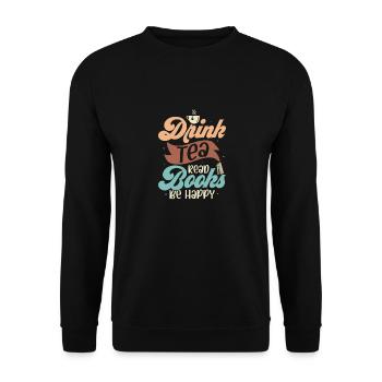 Drink Tea Read Books Be Happy Tea Drinker Mug Tea - Unisex Sweatshirt - black - Front - Alina (178cm) & Michal (187cm)