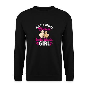 Seidenhuhn Poulet soyeux - Sweat-shirt Unisexe - noir - Devant - Alina (178cm) & Michal (187cm)