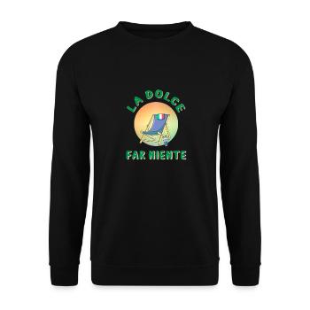 La dolce far niente - Unisex Sweatshirt - black - Front - Alina (178cm) & Michal (187cm)
