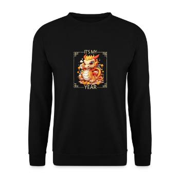 Year Of The Dragon Happy Chinese New Year 2024 - Unisex Pullover - Schwarz - Vorne - Alina (178cm) & Michal (187cm)
