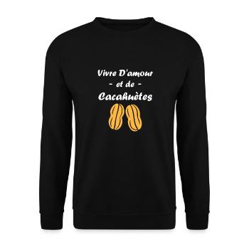 Cacahuètes Humour petite cacahuète - Sweat-shirt Unisexe - noir - Devant - Alina (178cm) & Michal (187cm)