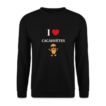 Cacahuètes Humour petite cacahuète - Sweat-shirt Unisexe - noir - Devant - Alina (178cm) & Michal (187cm)