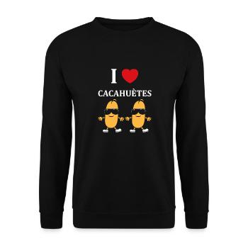 Cacahuètes Humour petite cacahuète - Sweat-shirt Unisexe - noir - Devant - Alina (178cm) & Michal (187cm)