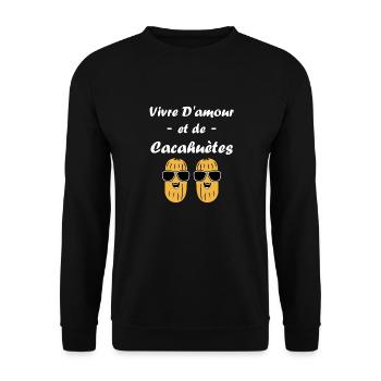 Cacahuètes Humour petite cacahuète - Sweat-shirt Unisexe - noir - Devant - Alina (178cm) & Michal (187cm)