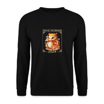 Year Of The Dragon Happy Chinese New Year 2024 - Unisex Pullover - Schwarz - Vorne - Alina (178cm) & Michal (187cm)