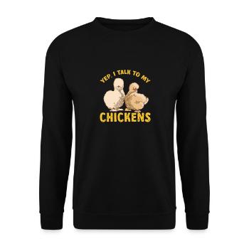 Seidenhuhn Poulet soyeux - Sweat-shirt Unisexe - noir - Devant - Alina (178cm) & Michal (187cm)
