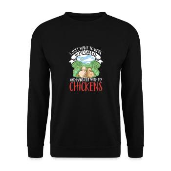 Seidenhuhn Poulet soyeux - Sweat-shirt Unisexe - noir - Devant - Alina (178cm) & Michal (187cm)