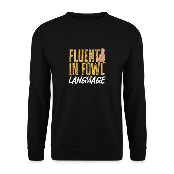 Seidenhuhn Poulet soyeux - Sweat-shirt Unisexe - noir - Devant - Alina (178cm) & Michal (187cm)