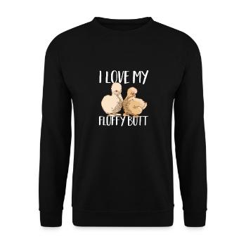 Seidenhuhn Poulet soyeux - Sweat-shirt Unisexe - noir - Devant - Alina (178cm) & Michal (187cm)