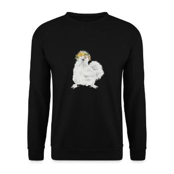 Seidenhuhn Poulet soyeux - Sweat-shirt Unisexe - noir - Devant - Alina (178cm) & Michal (187cm)