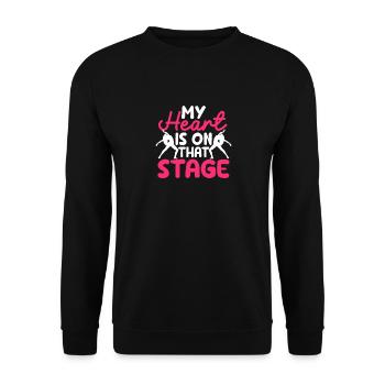 Mon cœur est sur cette scène en train de danser le hip hop drôle - Sweat-shirt Unisexe - noir - Devant - Alina (178cm) & Michal (187cm)