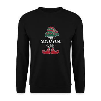 Novak Elf famille Match groupe Noël maman papa - Sweat-shirt Unisexe - noir - Devant - Alina (178cm) & Michal (187cm)
