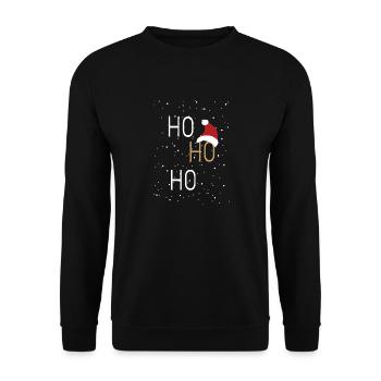Noël Ho Ho Ho - Sweat-shirt Unisexe - noir - Devant - Alina (178cm) & Michal (187cm)