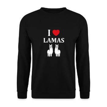Humour mignon petit lama - Sweat-shirt Unisexe - noir - Devant - Alina (178cm) & Michal (187cm)