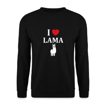Humour mignon petit lama - Sweat-shirt Unisexe - noir - Devant - Alina (178cm) & Michal (187cm)