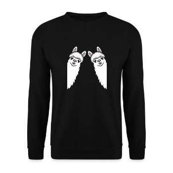Cute little llama humor - Unisex Sweatshirt - black - Front - Alina (178cm) & Michal (187cm)