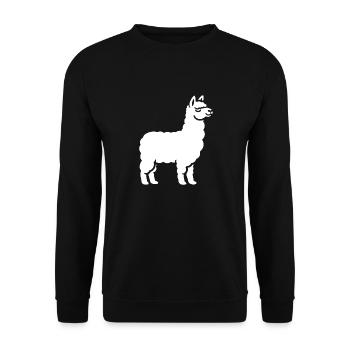 Cute little llama humor - Unisex Sweatshirt - black - Front - Alina (178cm) & Michal (187cm)