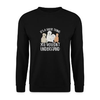 Seidenhuhn Poulet soyeux - Sweat-shirt Unisexe - noir - Devant - Alina (178cm) & Michal (187cm)