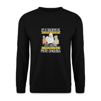Seidenhuhn Poulet soyeux - Sweat-shirt Unisexe - noir - Devant - Alina (178cm) & Michal (187cm)