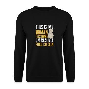 Seidenhuhn Poulet soyeux - Sweat-shirt Unisexe - noir - Devant - Alina (178cm) & Michal (187cm)