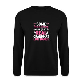 Real Grandmas Line Dance Sewing Dancing Grandma - Unisex Sweatshirt - black - Front - Alina (178cm) & Michal (187cm)