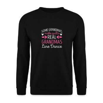 Real Grandmas Line Dance Sewing Dancing Grandma - Unisex Sweatshirt - black - Front - Alina (178cm) & Michal (187cm)