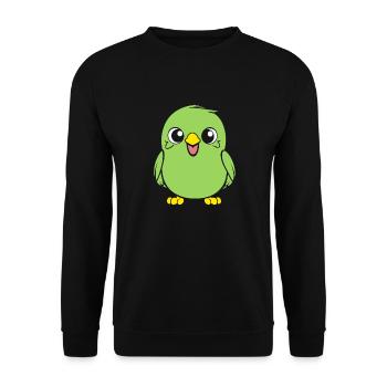 Niedlicher kleiner Wellensittich - Unisex Pullover - Schwarz - Vorne - Alina (178cm) & Michal (187cm)