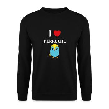 Oiseaux perruches humour petite perruche - Sweat-shirt Unisexe - noir - Devant - Alina (178cm) & Michal (187cm)