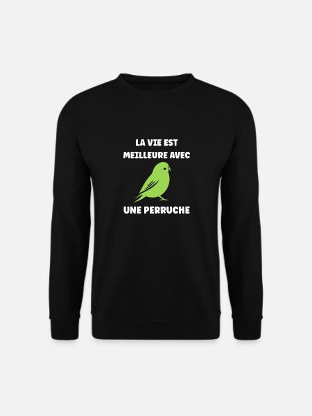 Oiseaux perruches humour petite perruche - Sweat-shirt Unisexe - noir