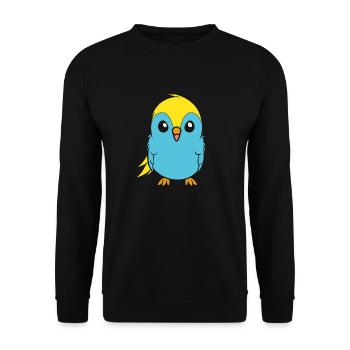 Niedlicher kleiner Wellensittich - Unisex Pullover - Schwarz - Vorne - Alina (178cm) & Michal (187cm)